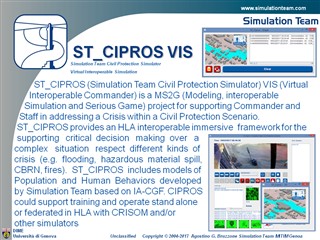 ST_CIPROS VIS

Simulation Team Civil Protection Simulator - Virtual Interoperable Simulation