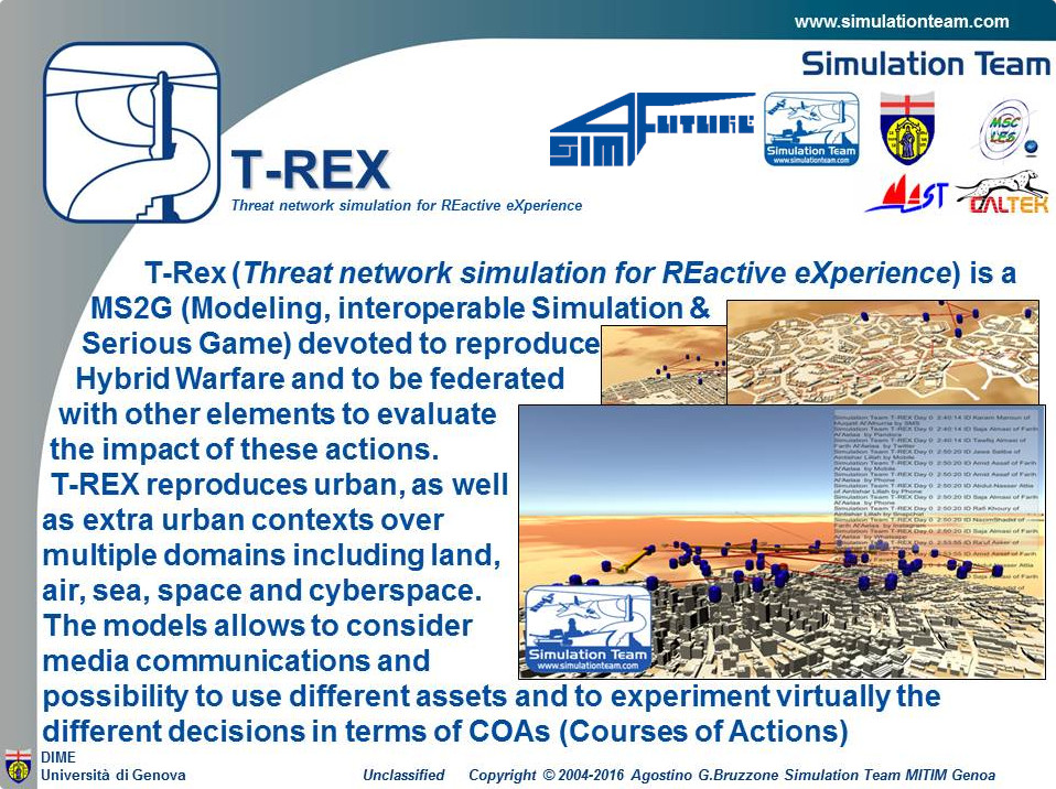 	T-REX - Threat network simulation for REactive eXperience	